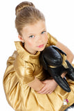 Lustre High-Low Gold Girls Dress