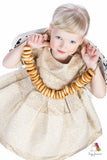 Precious Flower Gold Girls Jacquard Queen Dress