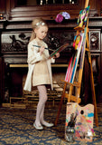 Precious Flower Gold Girls Jacquard Trapeze Dress