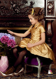 Lustre High-Low Gold Girls Dress