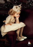 Precious Flower Gold Girls Jacquard Queen Dress