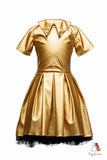 Lustre High-Low Gold Girls Dress