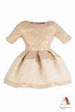 Precious Flower Gold Girls Jacquard Queen Dress