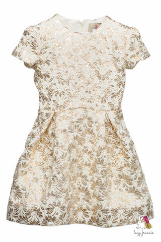 Gold Flower Girls Dress in Gold