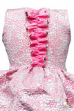 Precious Flower Jacquard Transformer Dress in Pink-122