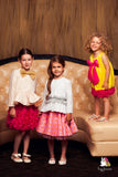Rose Garden Yellow Girls Puff Dress
