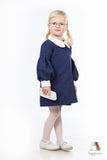 Puffsleeve Navy Blue Girls Coat