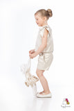 Sky Flower Cream Girls Jacquard Top