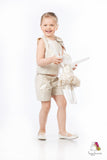 Sky Flower Cream Girls Jacquard Shorts