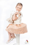 Sky Flower Cream Girls Jacquard Top