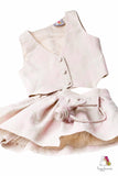 Velvet Flower Pink Linen Girls Skirt