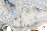 Sky Flower Blue Girls Jacquard Skirt