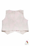 Velvet Flower Pink Linen Girls Vest