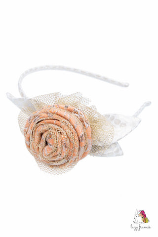 Sky Flower Orange Girls Rose Headband