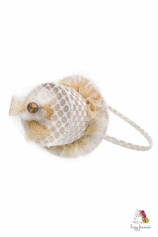 Sky Flower Cream Girls Hat Headband