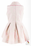 Velvet Flower Pink Linen Girls Dress