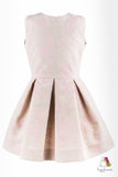 Velvet Flower Pink Linen Girls Dress