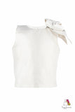 Sky Flower Cream Girls Jacquard Top