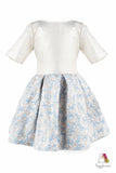 Sky Flower Blue Girls Queen Dress