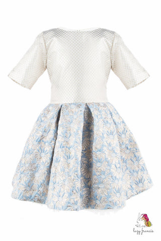 Sky Flower Blue Girls Queen Dress