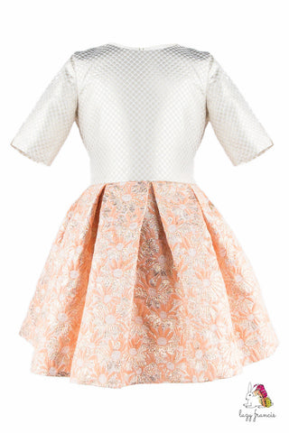 Sky Flower Orange Girls Queen Dress