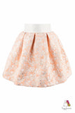 Sky Flower Orange Girls Jacquard Skirt