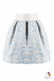 Sky Flower Blue Girls Jacquard Skirt