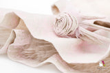 Velvet Flower Pink Linen Girls Dress