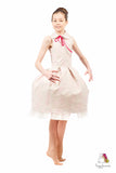 Velvet Flower Pink Linen Girls Dress