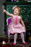 Precious Flower Pink Girls Jacquard Transformer Dress