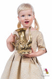 Precious Flower Gold Girls Jacquard Queen Dress